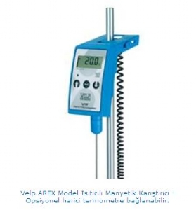 Velp AREX Model Isıtıcılı Manyetik Karıştırıcı – Opsiyonel harici termometre bağlanabilir.